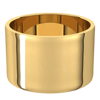 18K Yellow Gold 12 mm Ultra-Lightweight Standard Fit Flat Band