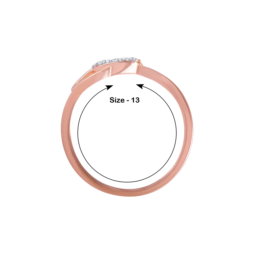 18KT (750) Rose Gold And Diamond Ring For Women