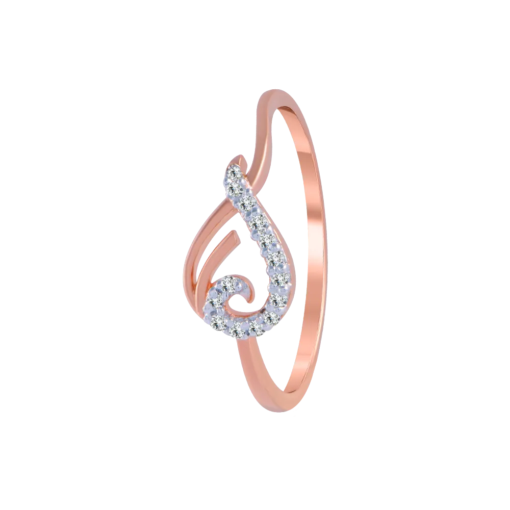 18KT (750) Rose Gold And Diamond Ring For Women