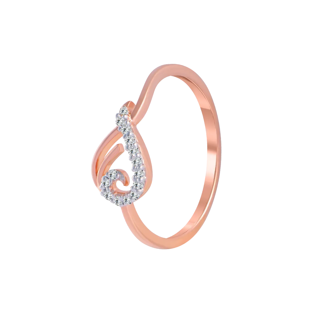 18KT (750) Rose Gold And Diamond Ring For Women