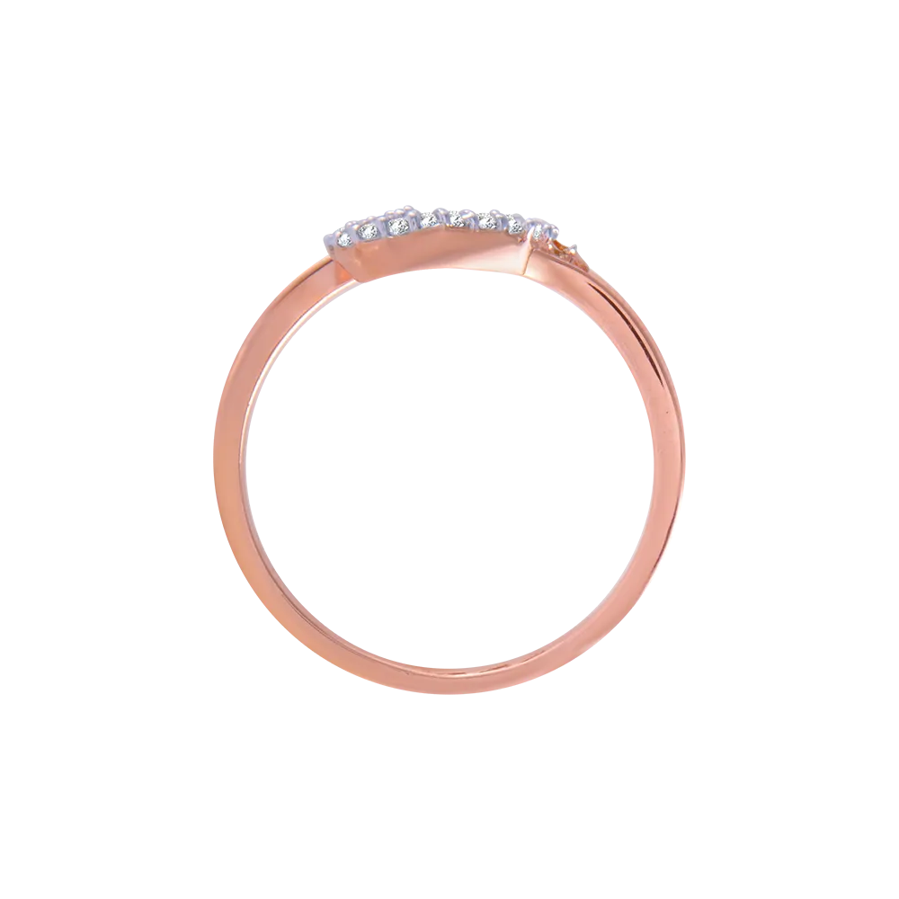 18KT (750) Rose Gold And Diamond Ring For Women