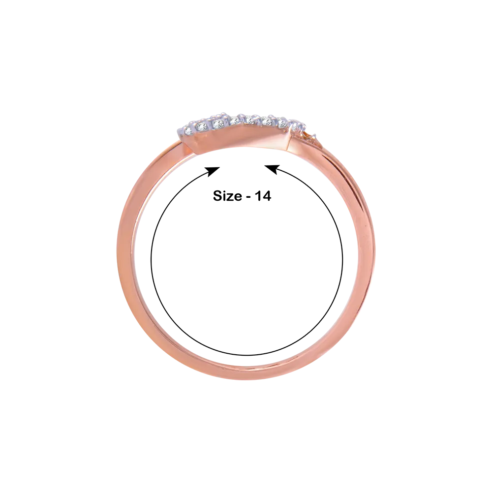 18KT (750) Rose Gold And Diamond Ring For Women