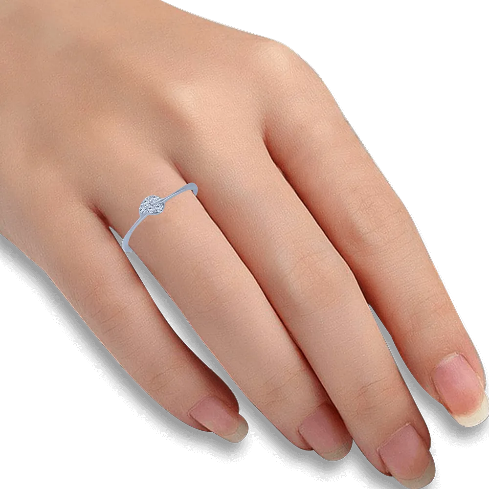 18KT (750) White Gold And Diamond Ring For Women