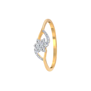 18KT (750) Yellow Gold And Diamond Ring For Women