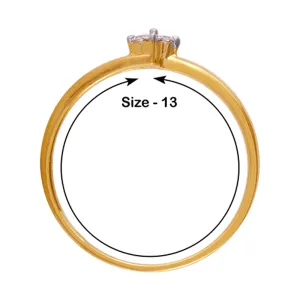 18KT (750) Yellow Gold And Diamond Ring For Women