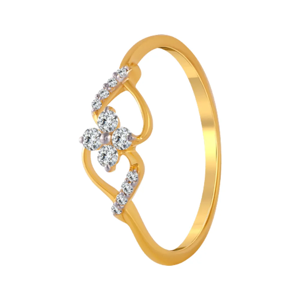 18KT (750) Yellow Gold And Diamond Ring For Women