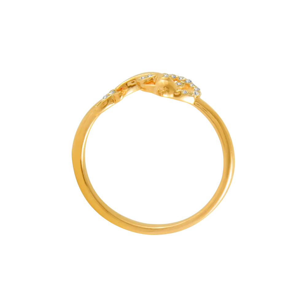 18KT (750) Yellow Gold And Diamond Ring For Women