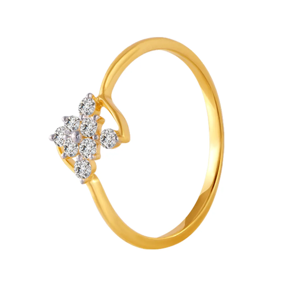 18KT (750) Yellow Gold And Diamond Ring For Women