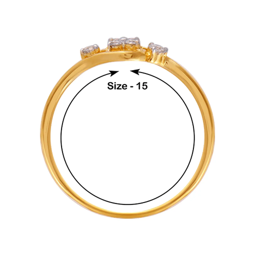 18KT (750) Yellow Gold And Diamond Ring For Women