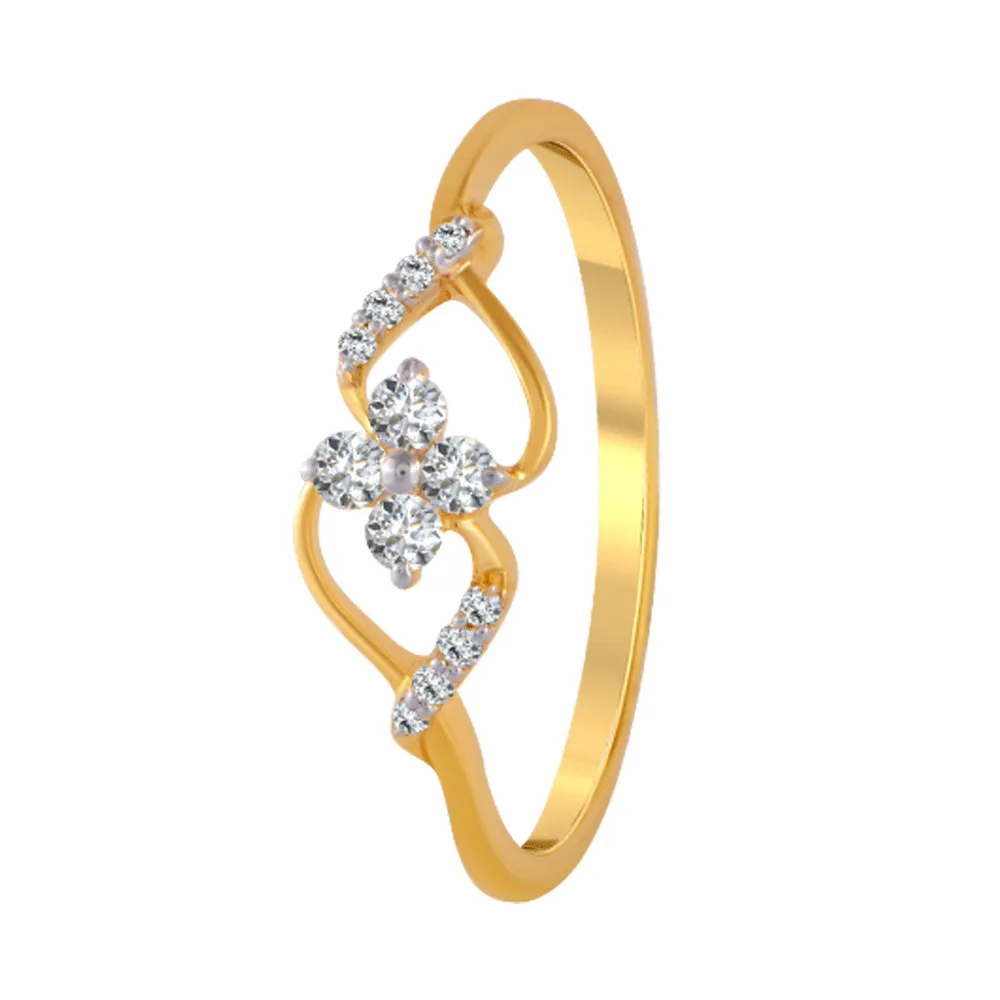 18KT (750) Yellow Gold And Diamond Ring For Women