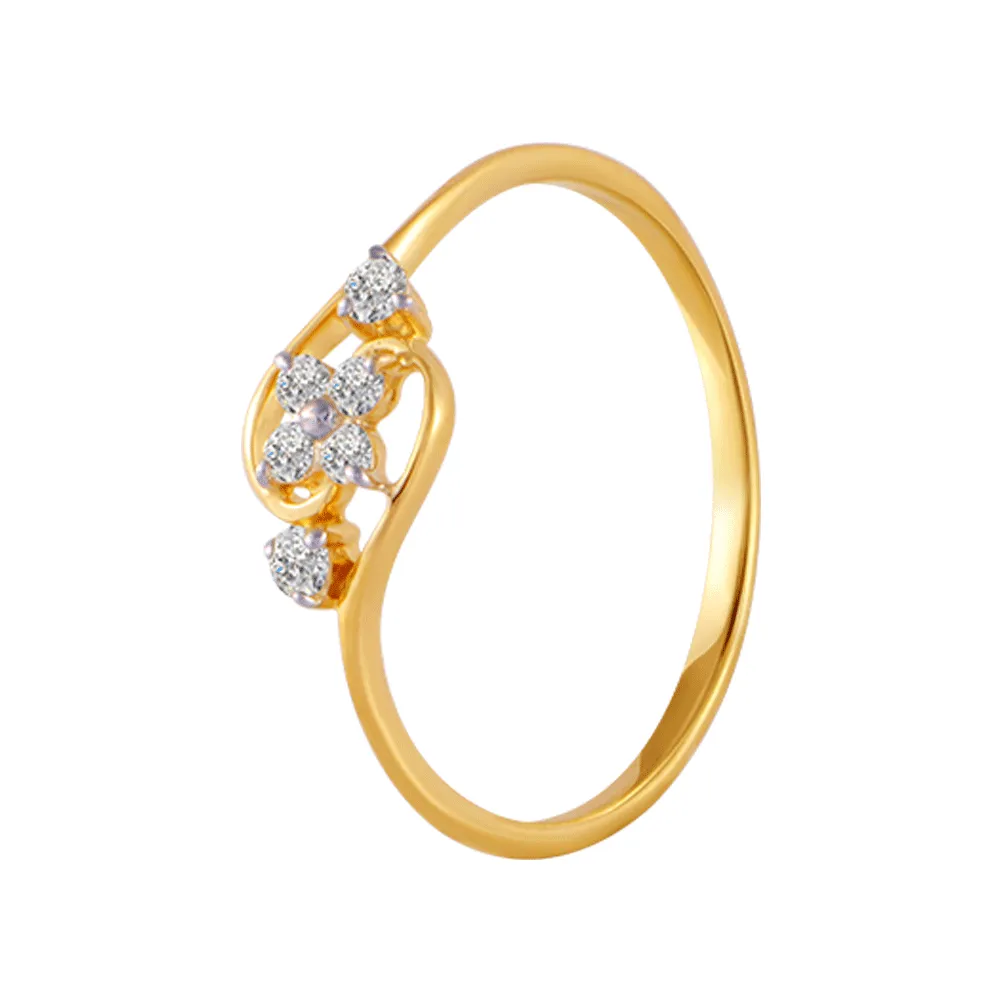 18KT (750) Yellow Gold And Diamond Ring For Women
