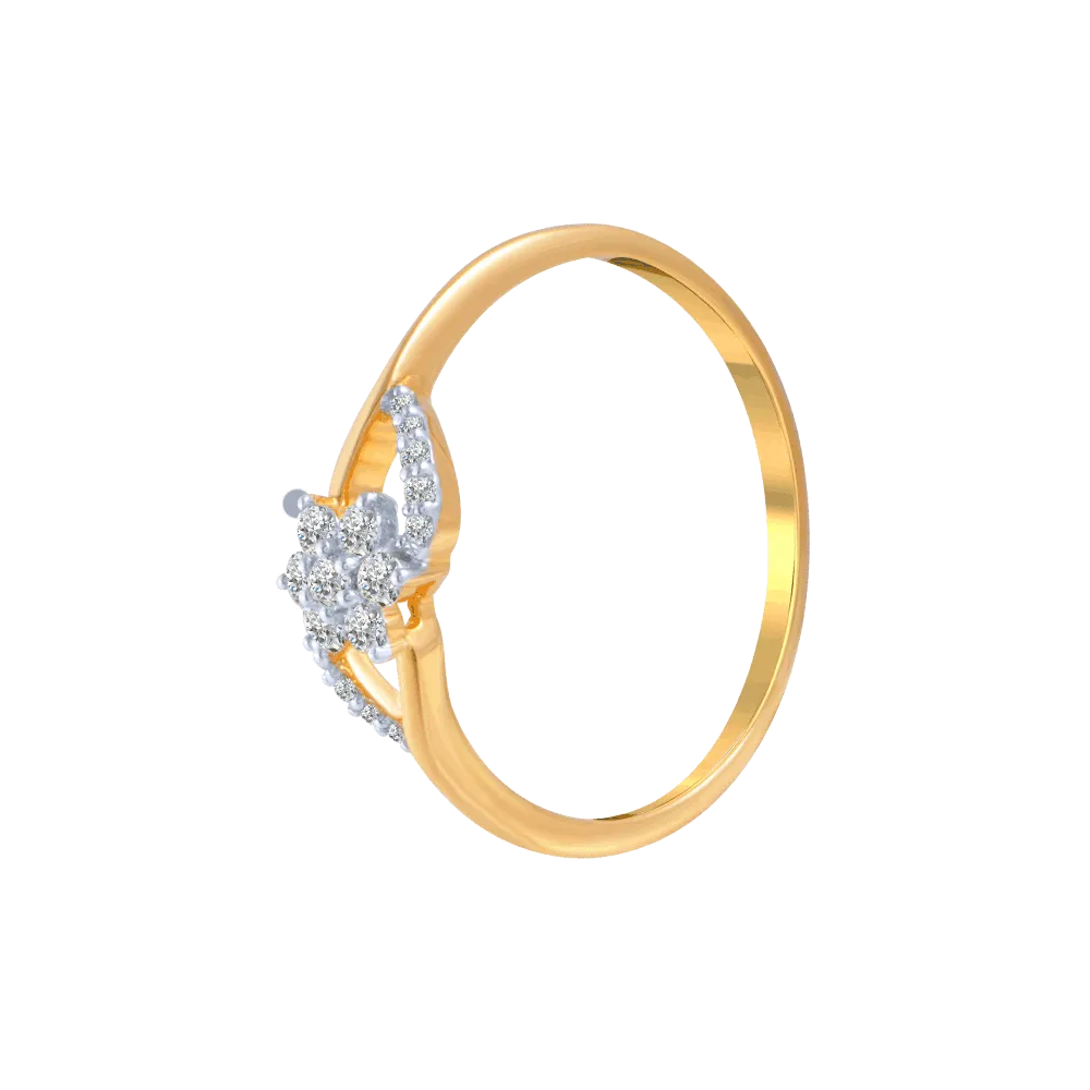 18KT (750) Yellow Gold And Diamond Ring For Women