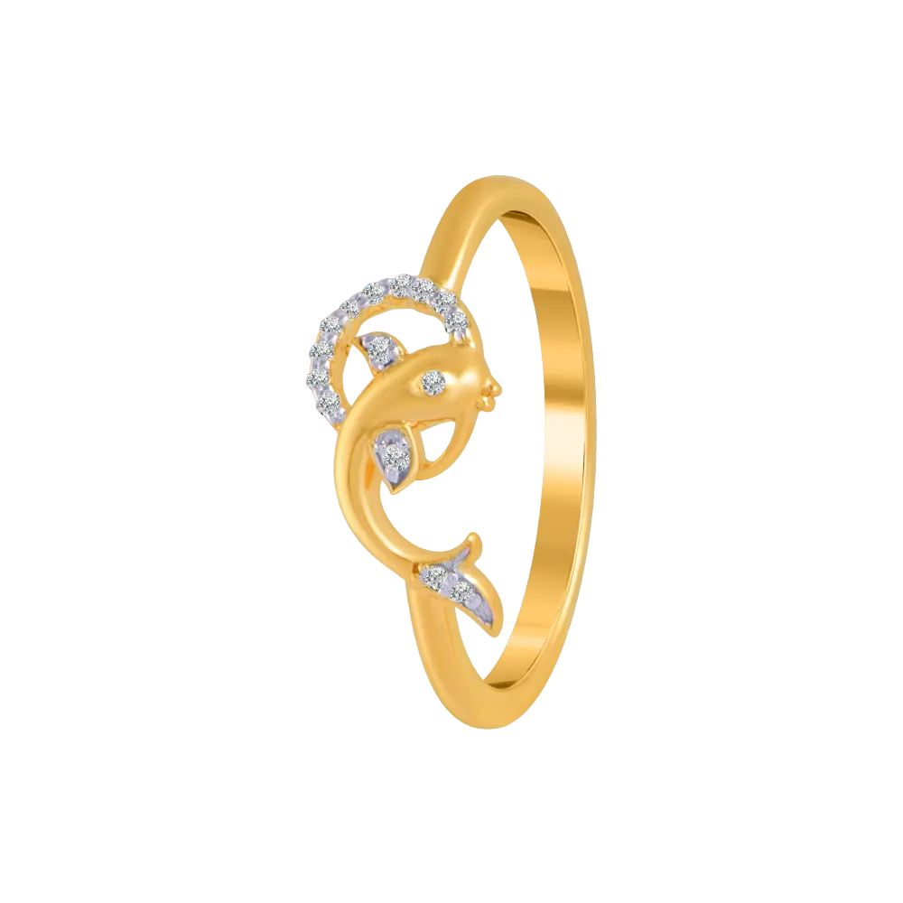 18KT (750) Yellow Gold And Diamond Ring For Women