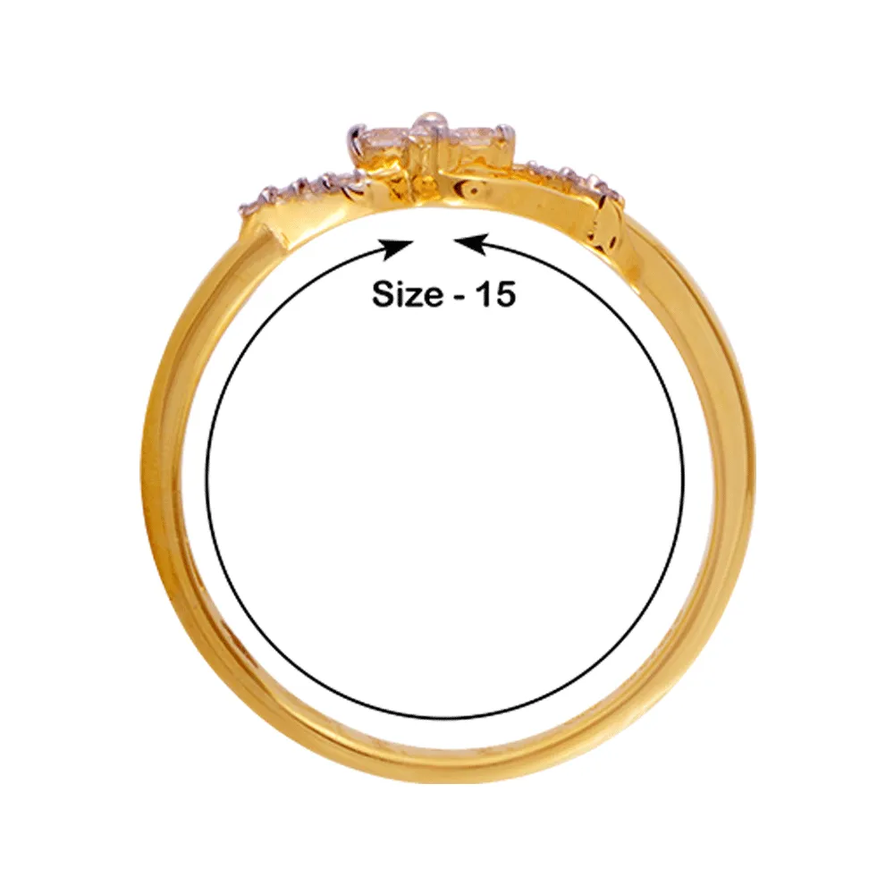 18KT (750) Yellow Gold And Diamond Ring For Women