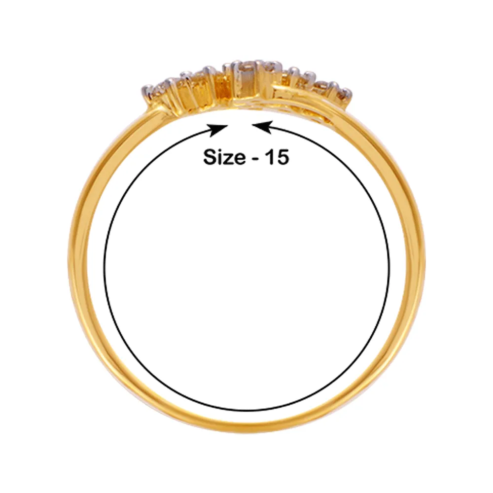 18KT (750) Yellow Gold And Diamond Ring For Women