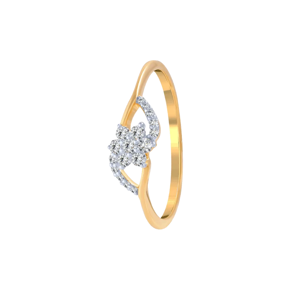 18KT (750) Yellow Gold And Diamond Ring For Women