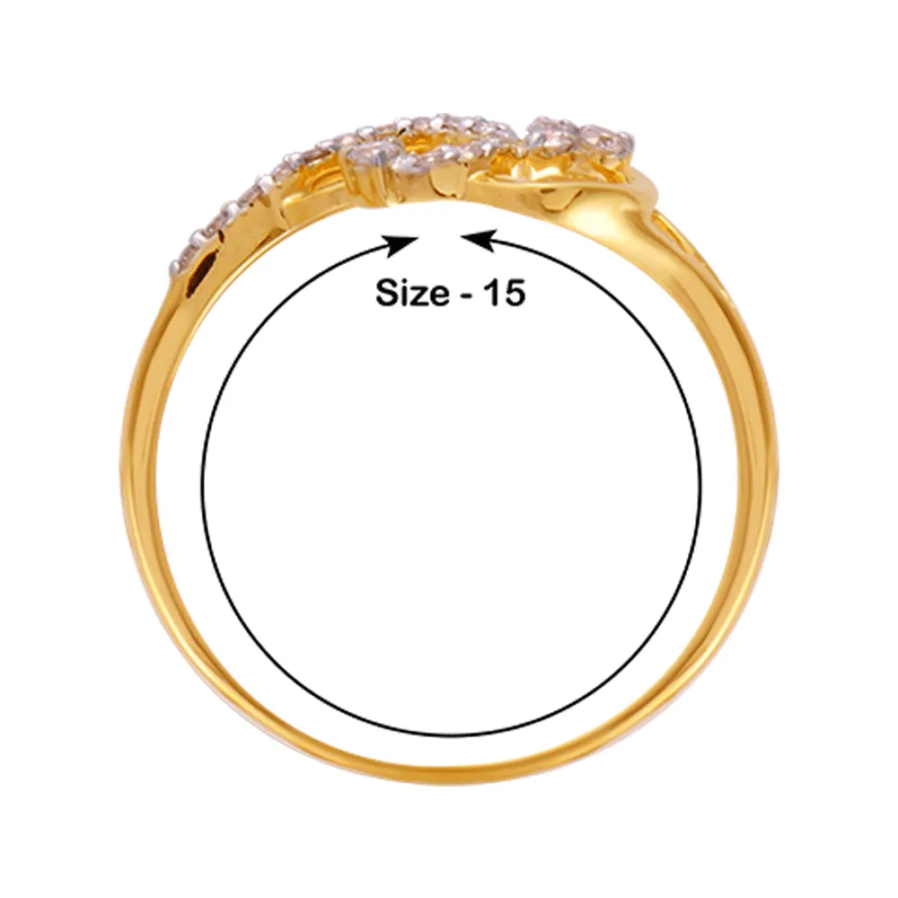18KT (750) Yellow Gold And Diamond Ring For Women