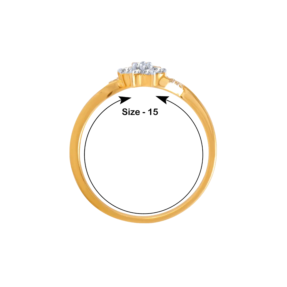 18KT (750) Yellow Gold And Diamond Ring For Women