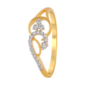18KT (750) Yellow Gold And Diamond Ring For Women