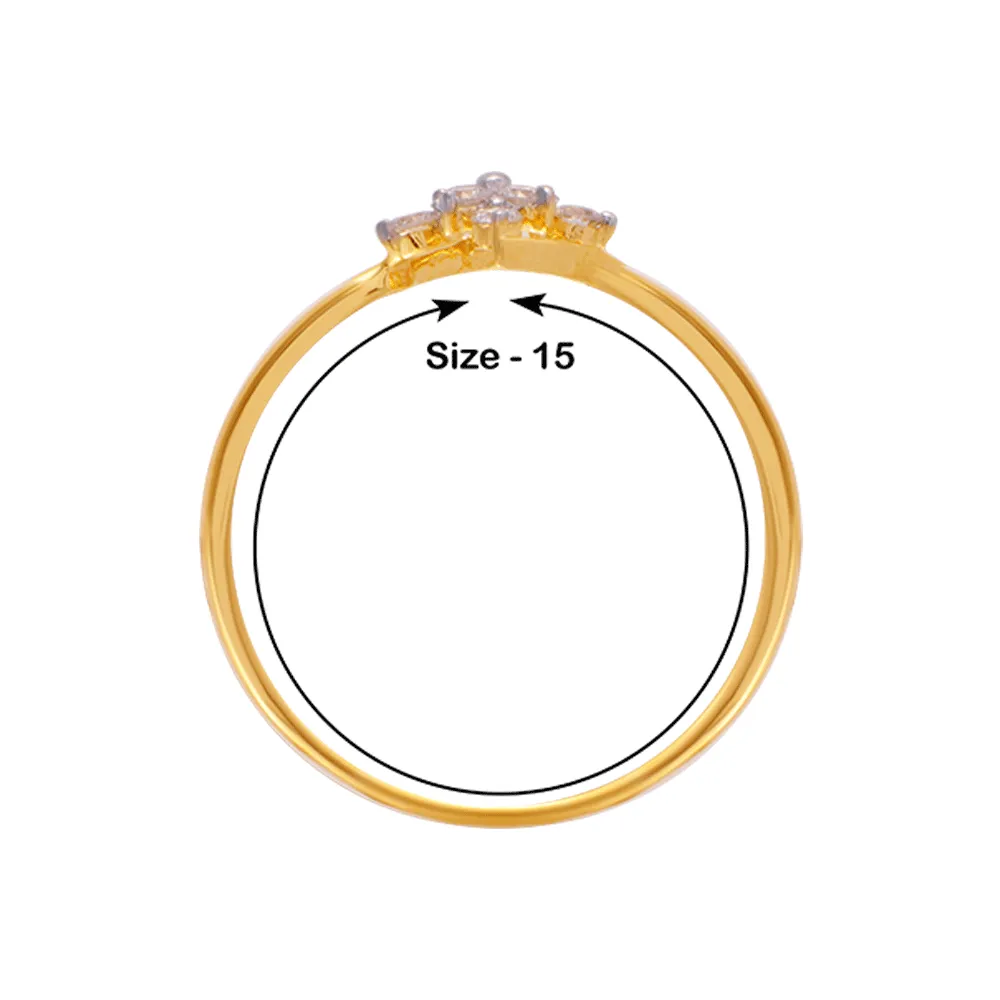 18KT (750) Yellow Gold And Diamond Ring For Women