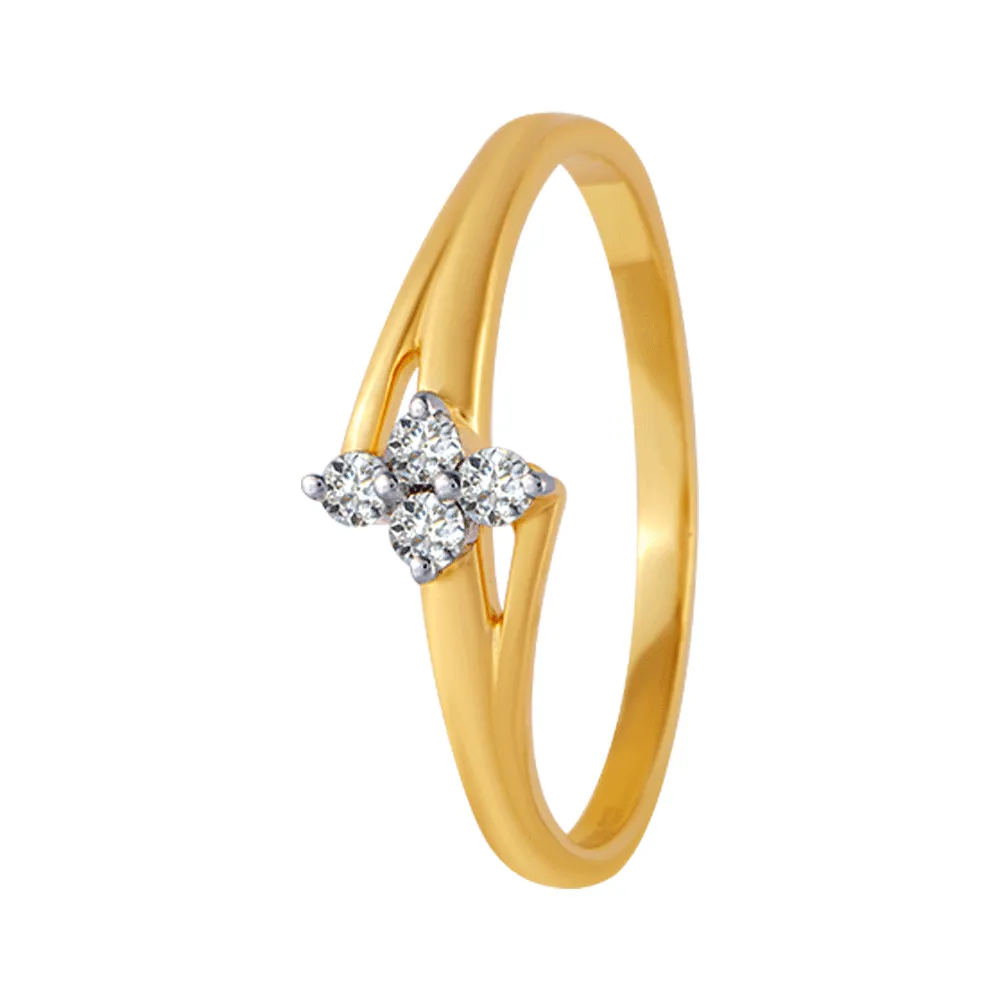 18KT (750) Yellow Gold And Diamond Ring For Women