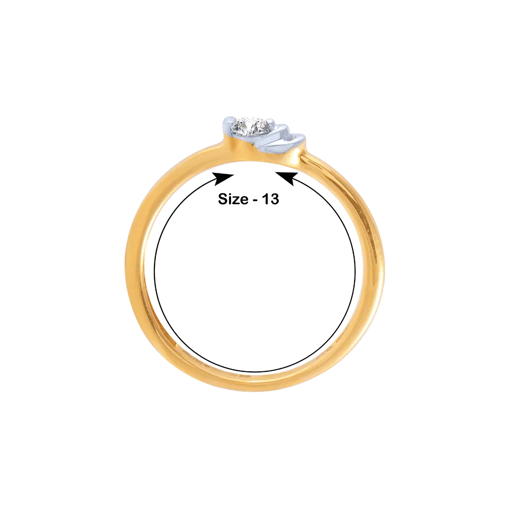 18KT (750) Yellow Gold And Diamond Ring For Women