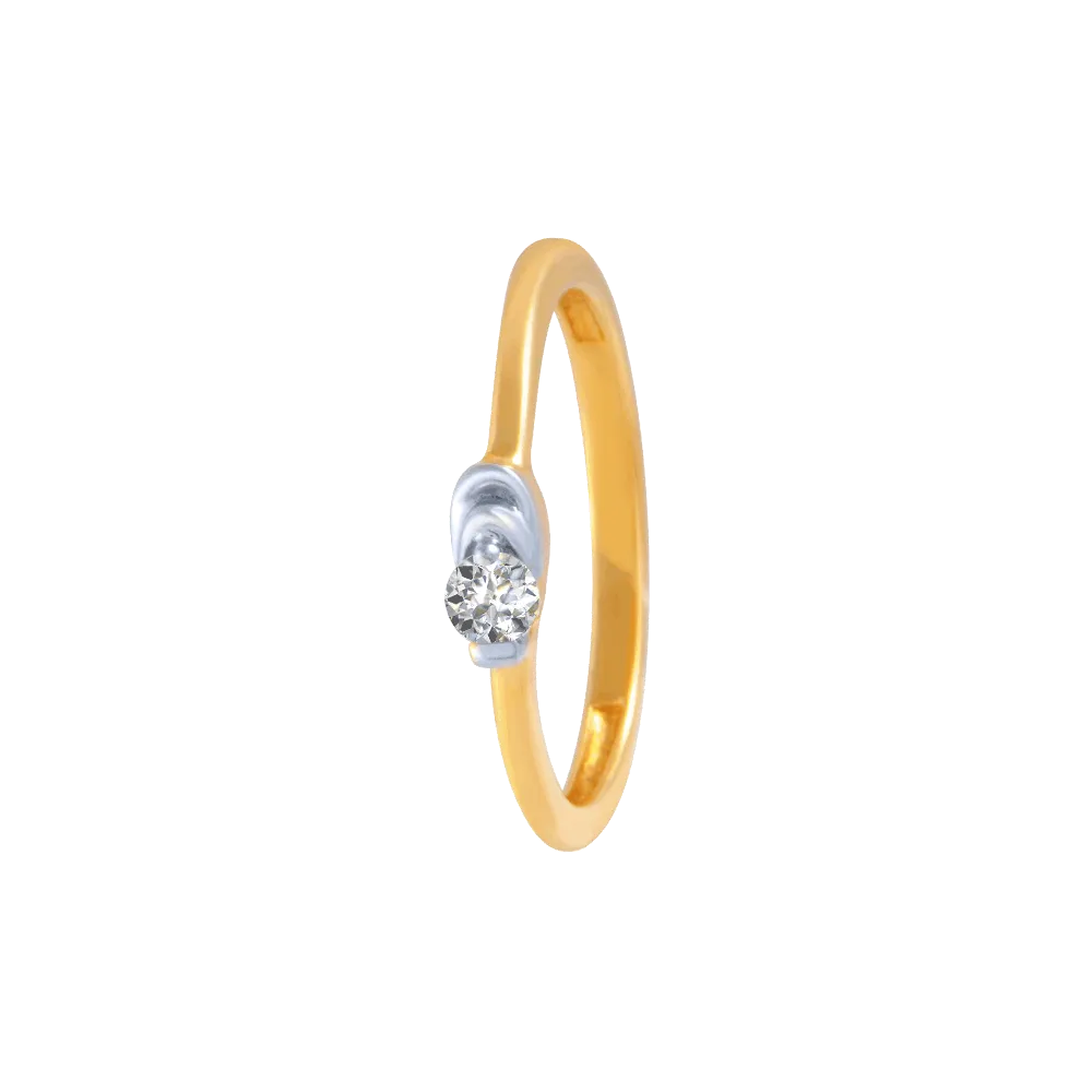 18KT (750) Yellow Gold And Diamond Ring For Women