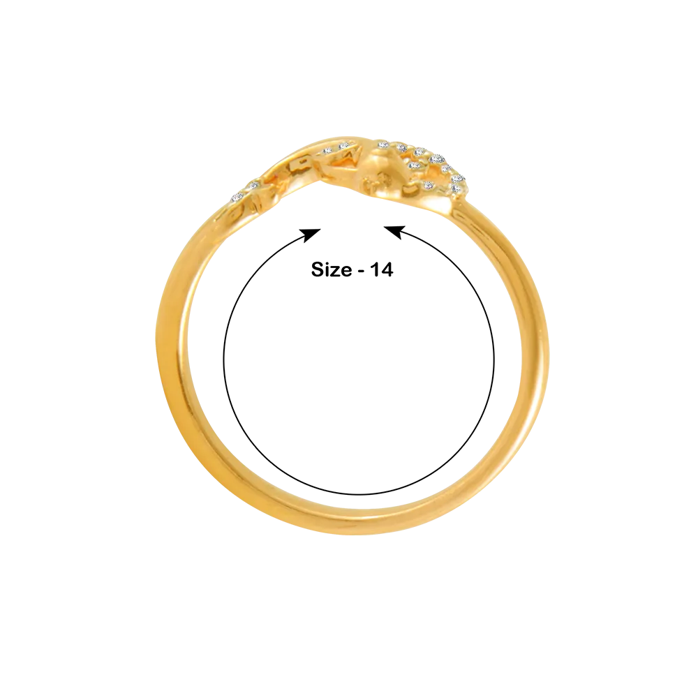 18KT (750) Yellow Gold And Diamond Ring For Women