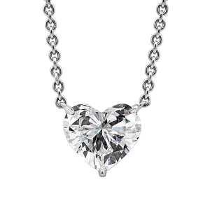 2.00 Carat IGI Heart Shape Diamond Necklace Fancy Pendant VS1 Clarity G Color