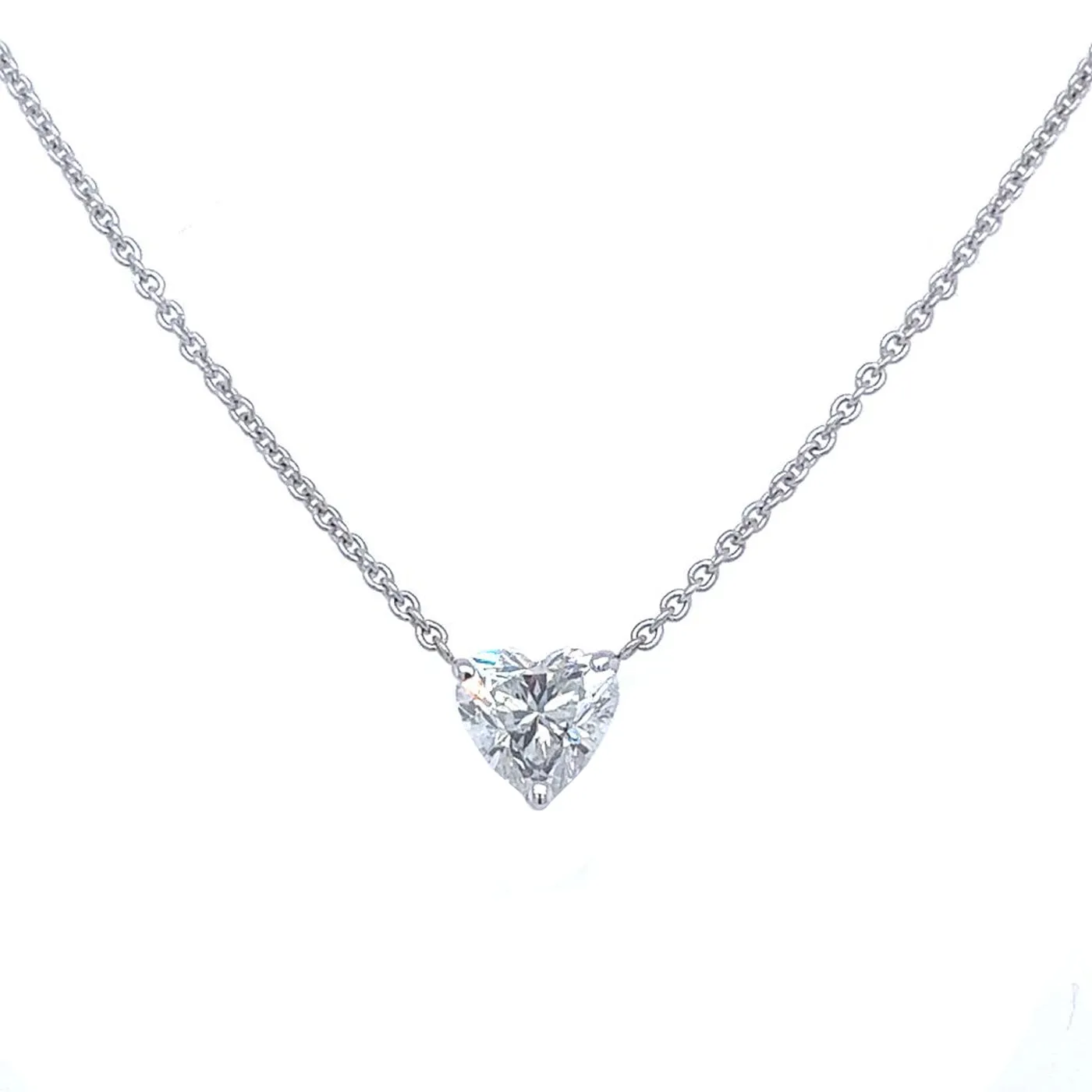 2.00 Carat IGI Heart Shape Diamond Necklace Fancy Pendant VS1 Clarity G Color