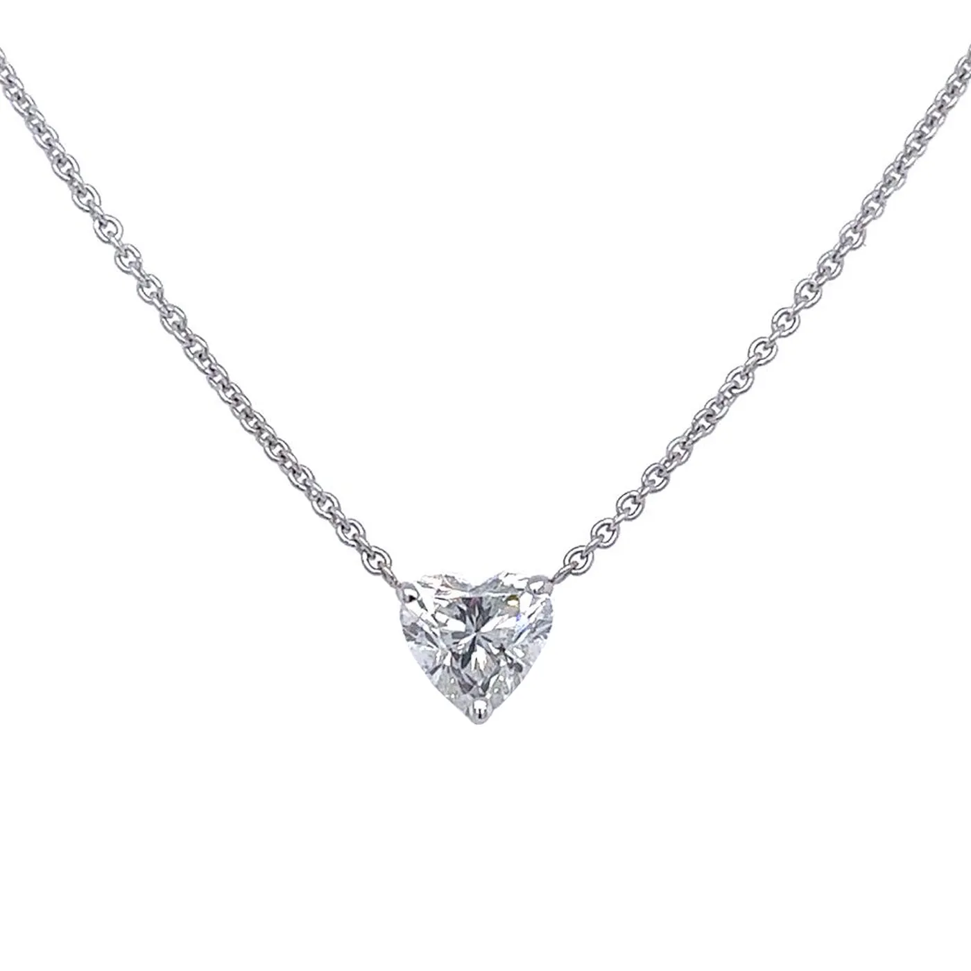 2.00 Carat IGI Heart Shape Diamond Necklace Fancy Pendant VS1 Clarity G Color