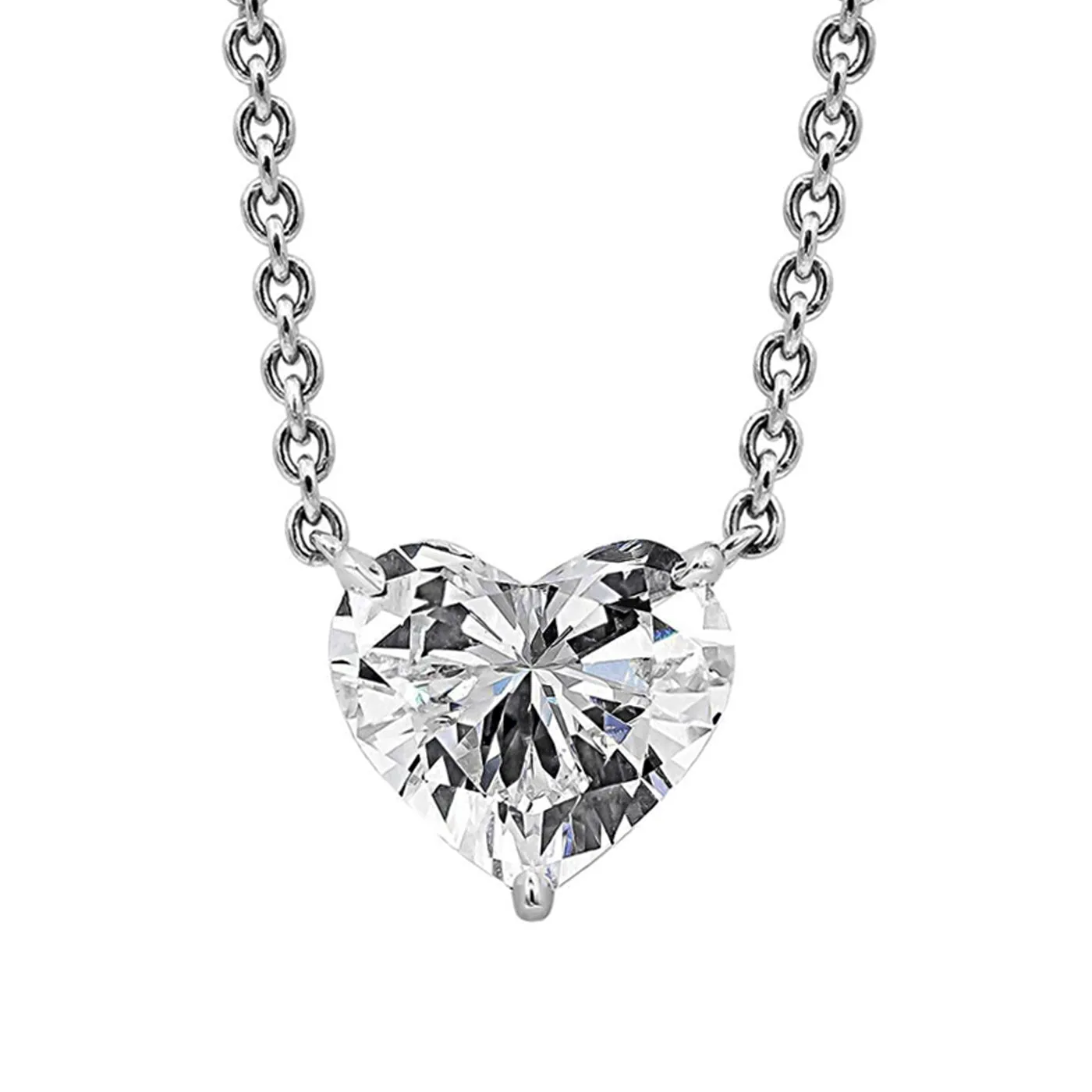 2.00 Carat IGI Heart Shape Diamond Necklace Fancy Pendant VS1 Clarity G Color