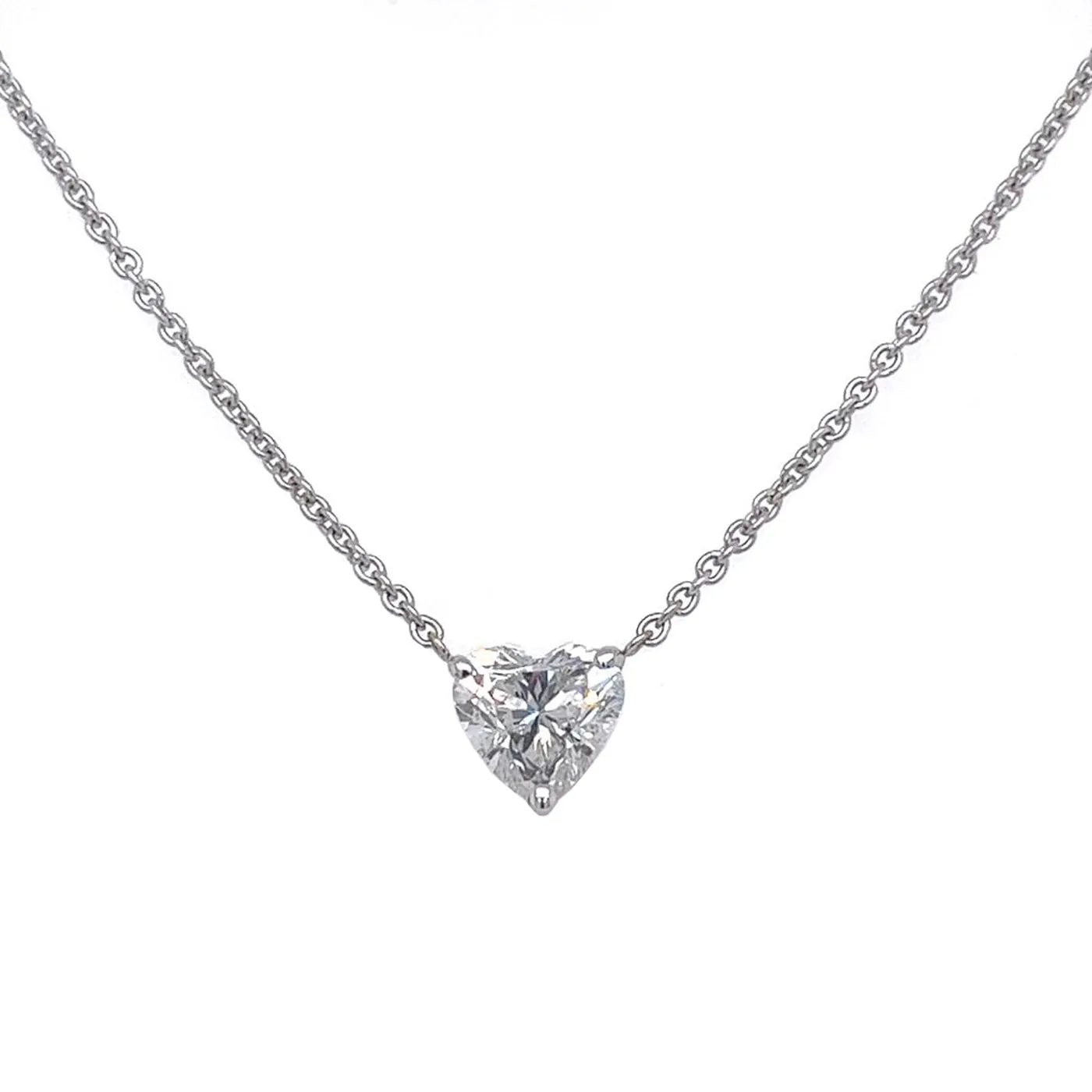2.00 Carat IGI Heart Shape Diamond Necklace Fancy Pendant VS1 Clarity G Color
