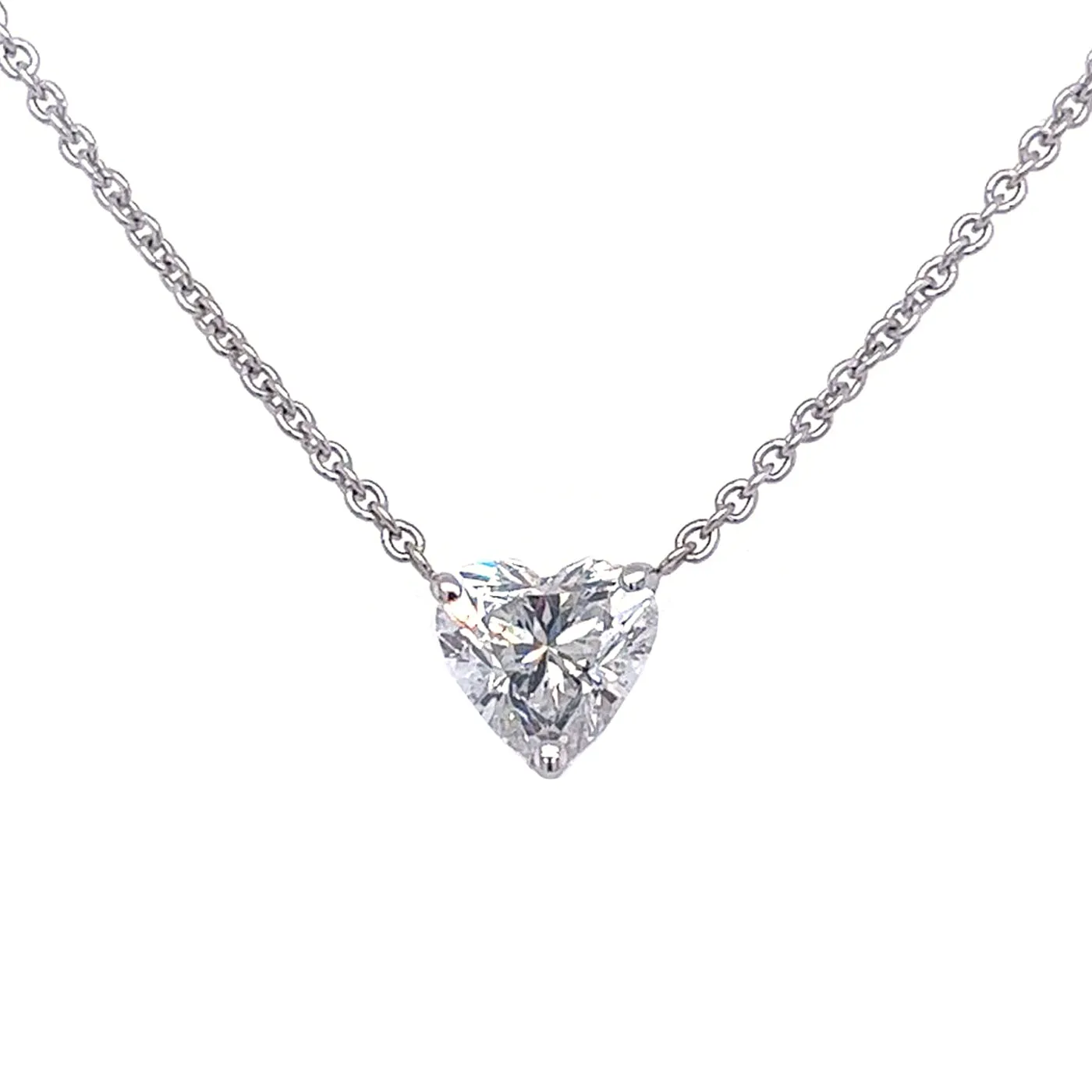 2.00 Carat IGI Heart Shape Diamond Necklace Fancy Pendant VS1 Clarity G Color