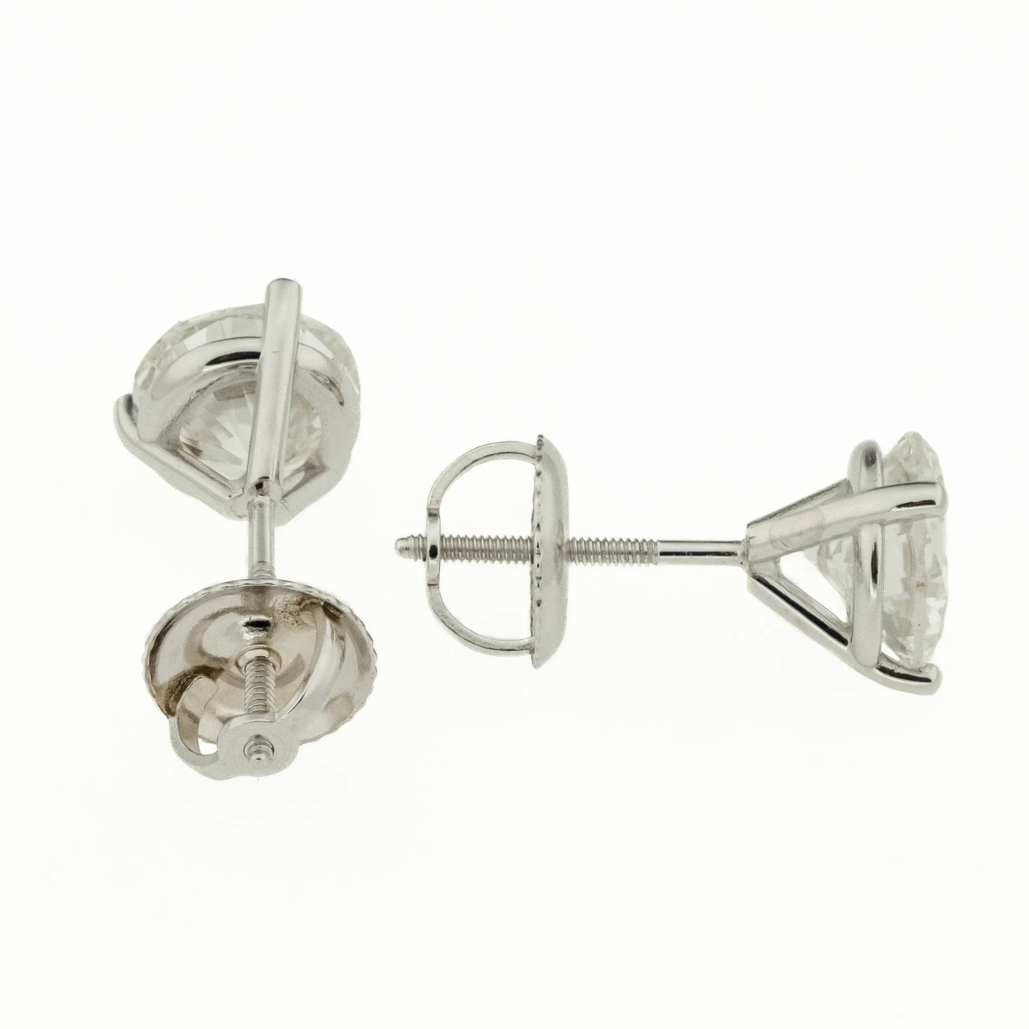 2.00ctw Round Diamond Solitaire Stud Earrings in 14K White Gold