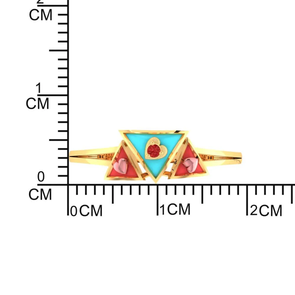 22k Gold Ring With A Triad Of Triangular Geometric Patterns On Top