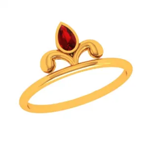 22k Red Stone Motif Gold Ring