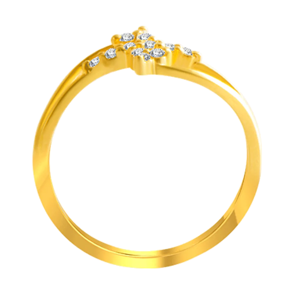 22KT Yellow Gold And American Diamond Ring For Women