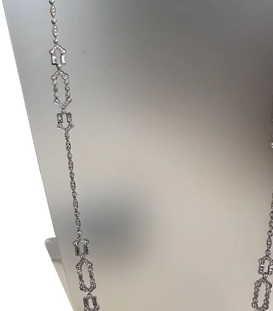 9.20ctw Diamond by the Yard Chain 18K Gold VVS2 Clarity F Color Necklace
