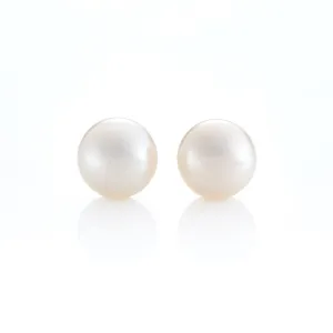 9mm Button Freshwater Pearl Earrings