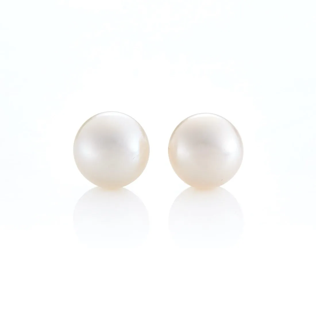 9mm Button Freshwater Pearl Earrings