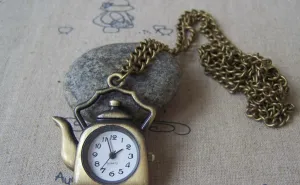 Antique Bronze Kettle Pocket Watch A4610