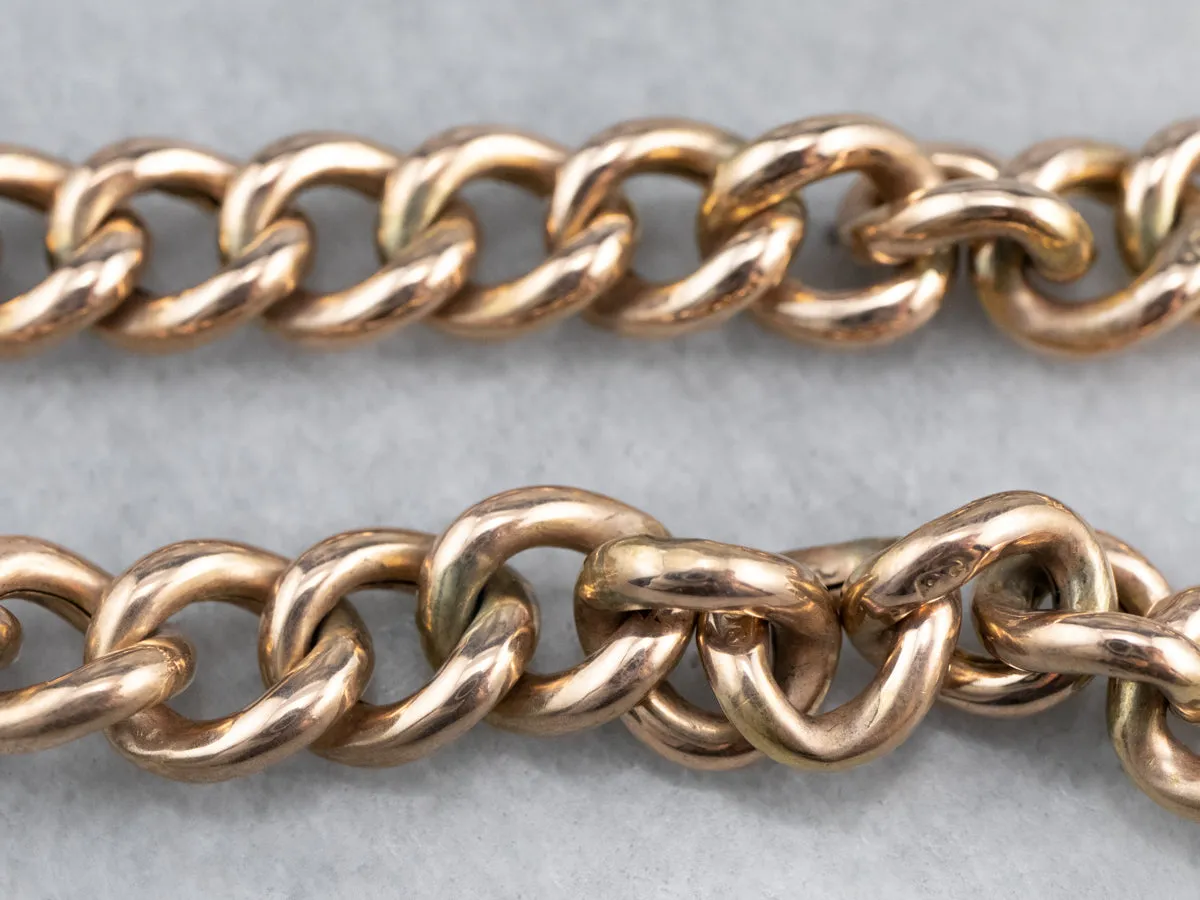 Antique Rose Gold Padlock Chain Bracelet