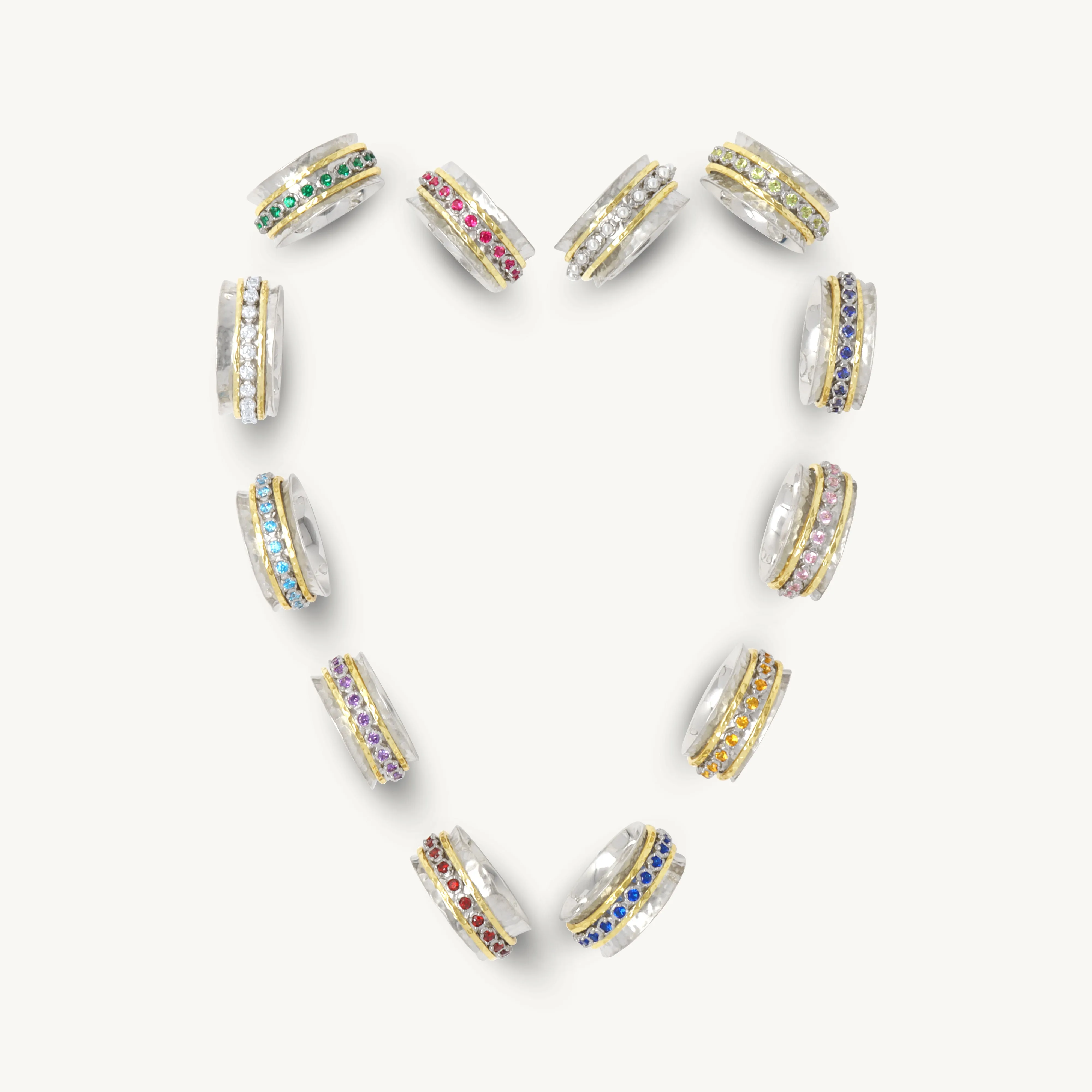 Aria Birthstone Spinner Ring  - August