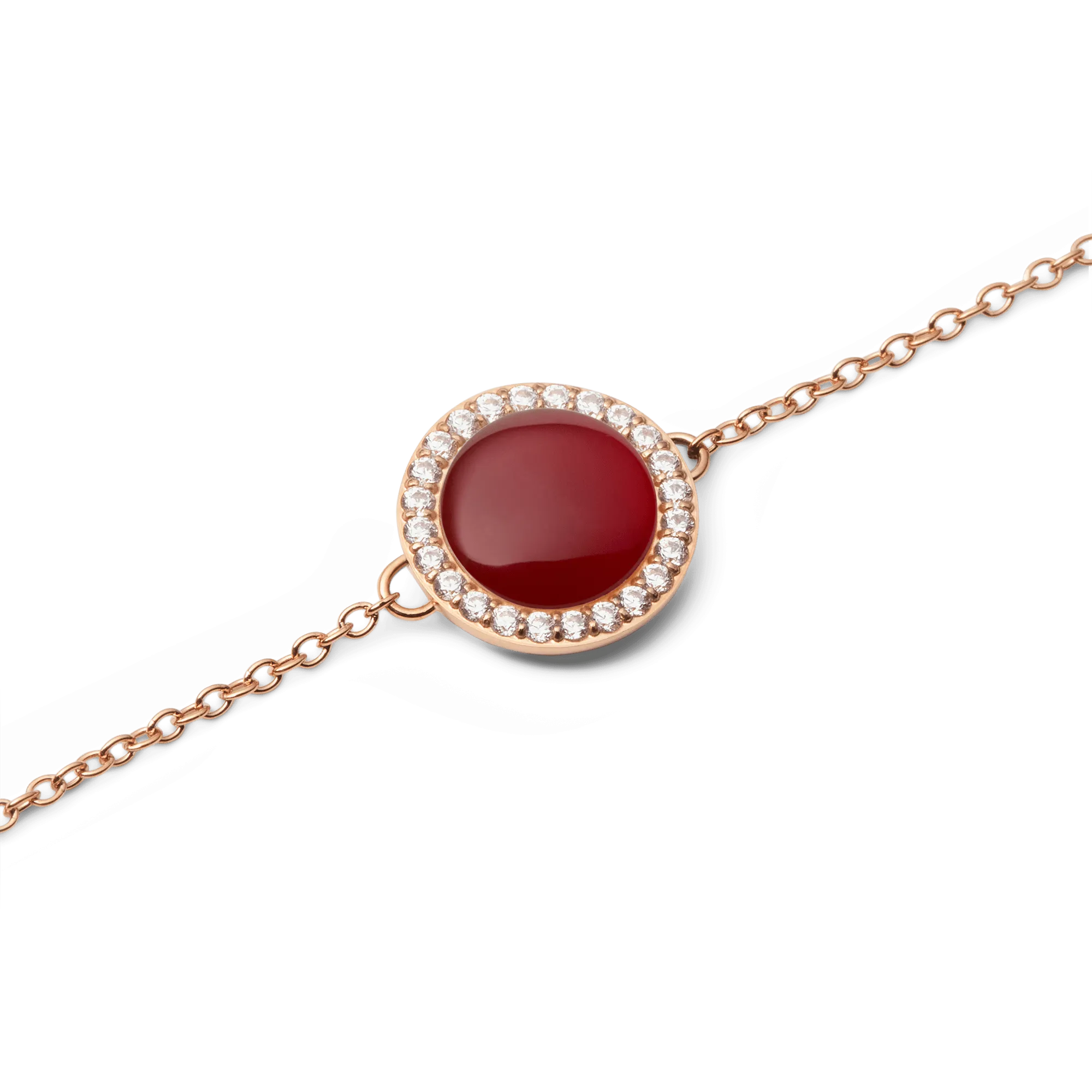 Audrey Bracelet  Red Agathe Rose Gold