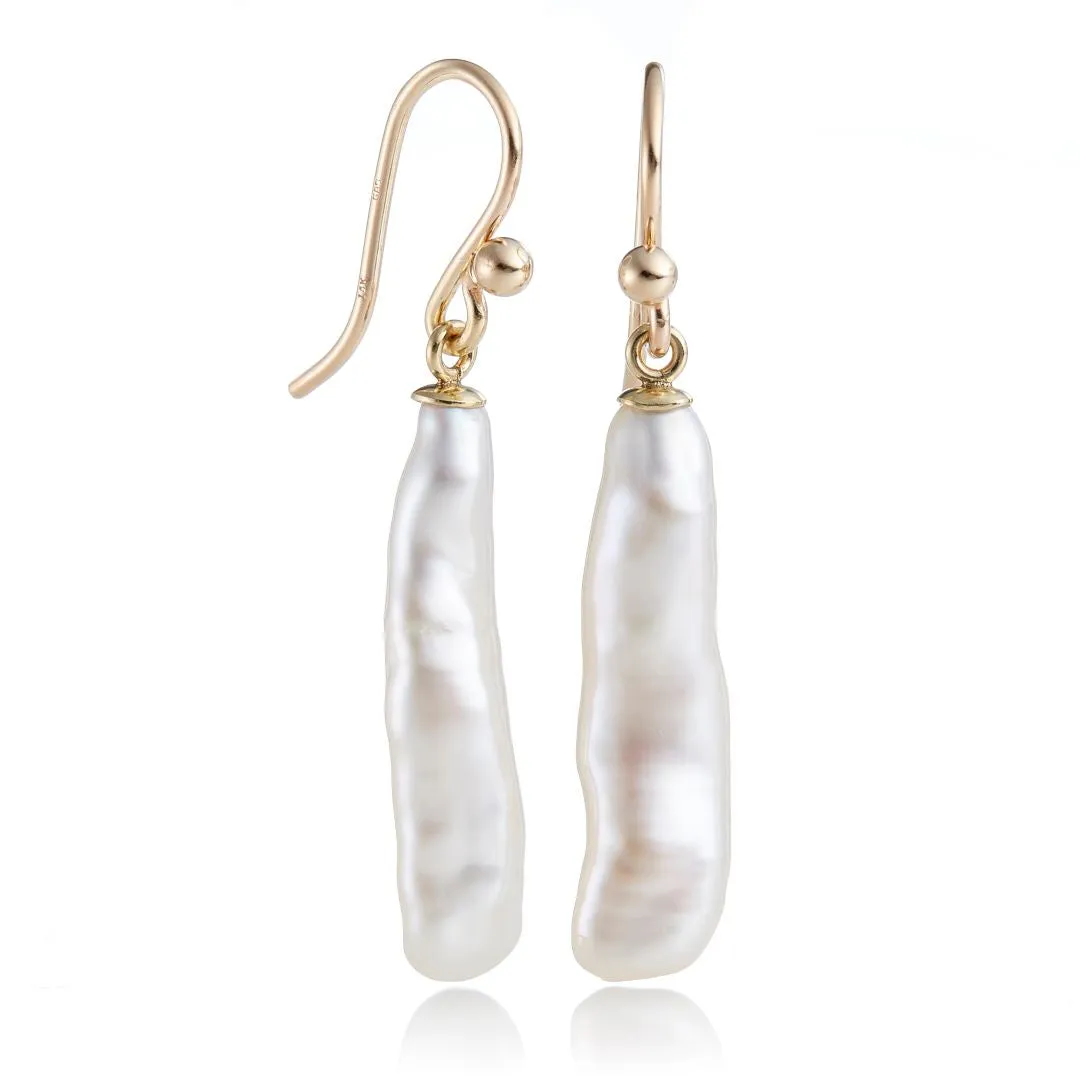 Bamboo Pearl Drop Earrings