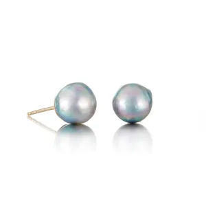 Baroque Blue Akoya Pearl Earrings