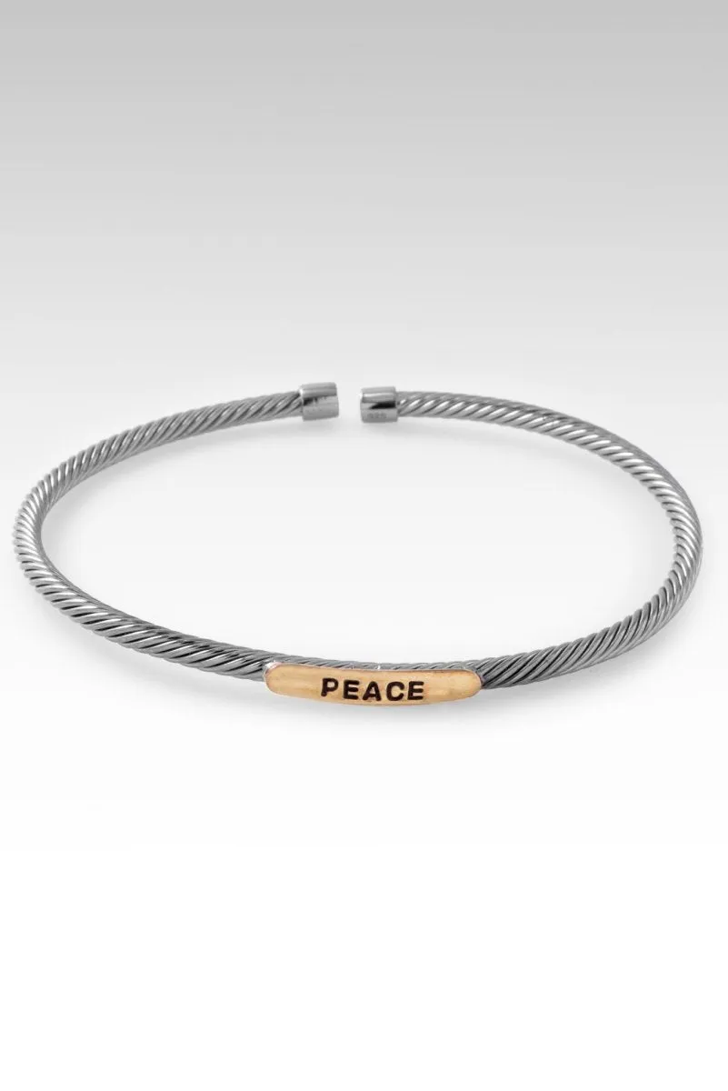 Black Rhodium Peace & Hope Cuff? in Rhodium Over Sterling Silver