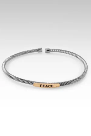 Black Rhodium Peace & Hope Cuff? in Rhodium Over Sterling Silver