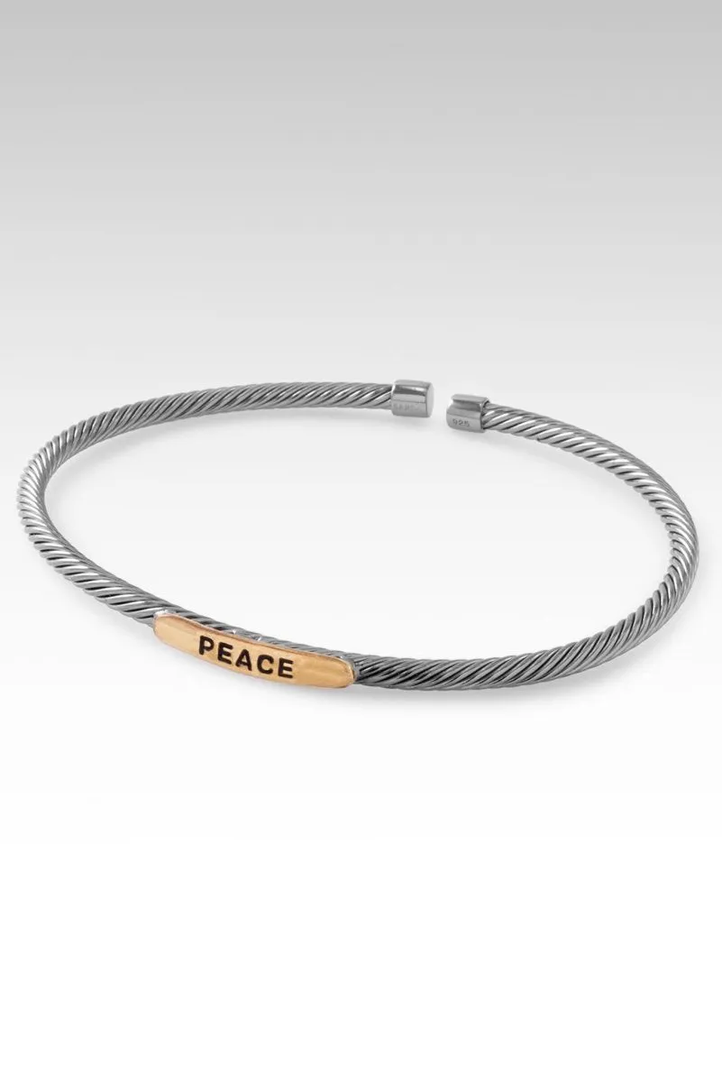 Black Rhodium Peace & Hope Cuff? in Rhodium Over Sterling Silver